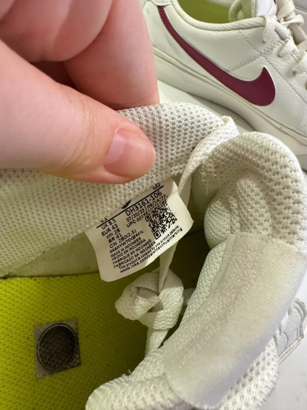 Nike Court Legacy Next Nature White Rosewood Leather Low Top Lace Up Sneakers Me